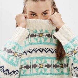 American Eagle Oversized Fair Isle Sweater XS